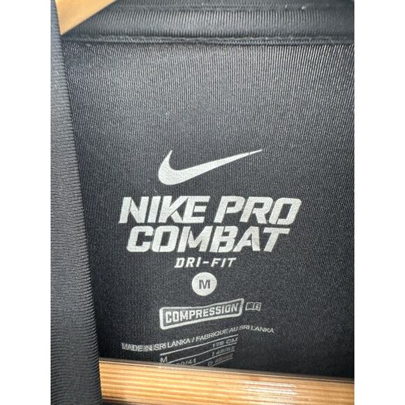 Nike Pro Combat Dri-fit Men Medium Black Compression Fitted Long Sleeve - Picture 6 of 7